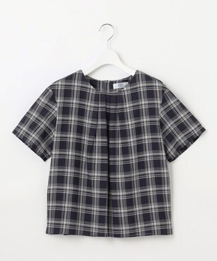 J.PRESS LADIES L シアーストライプ&チェック カットソー ネイビー系3