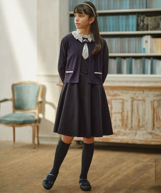 【150-170cm】グログラン ジャンパースカート, ネイビー系, 150