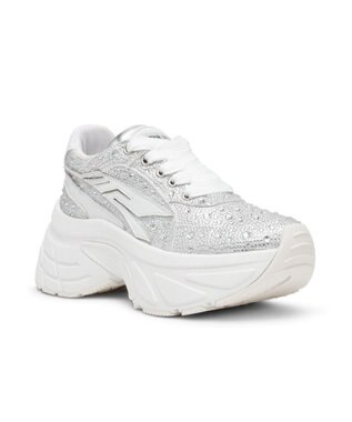 STEVE MADDEN BIONIC2R ラインストーン厚底スニーカー ホワイト