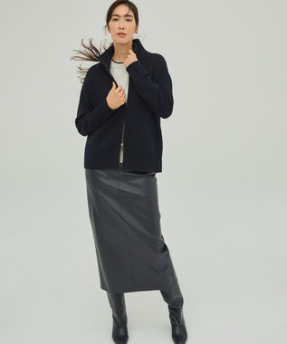 ICB 【新色追加】ソフトカシミヤミックス クルーネックニット トープ［ブラック配色］