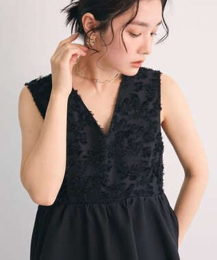 Green Parks ・Ｒａｉｌｍｅ　ジャカードペプラムサロペット Black