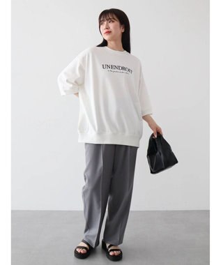 Green Parks ７分袖ロゴミニ裏毛トレＴＥＥ Off White