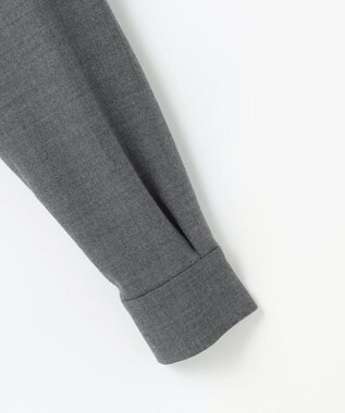 自由区 L 【SHIHOさん着用】ソフトウールブレンドペプラム ブラウス チャコールグレー