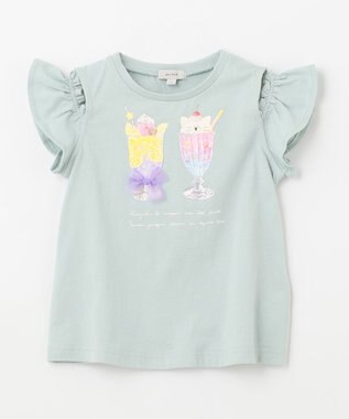 ANY KIDS オンオフショルダーパフェTシャツ ミント系