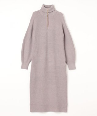 ANY L ハーフジップニットワンピース グレージュ