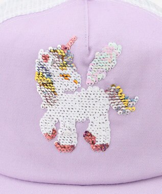 ANY KIDS スパンコール メッシュ キャップ ラベンダー×ユニコーン