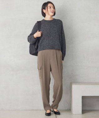 自由区 S アルパカミドルゲージ ニット ダークグレー