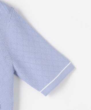 ANY SIS バイカラーニット カーディガン ライトブルー×オフ