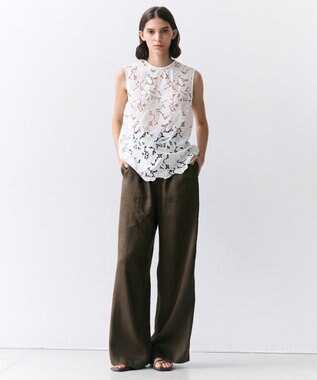 BEIGE， CITRINE / エンブロイダリーレースノースリーブブブラウス Off