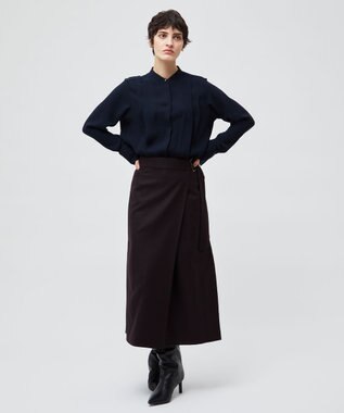 BEIGE， TERNES / ウールナローラップスカート Bordeaux