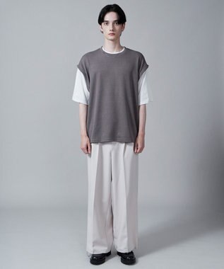 WEGO フェイクレイヤードベストT（S） ダークグレー