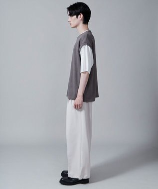 WEGO フェイクレイヤードベストT（S） ダークグレー