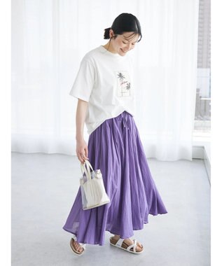 CRAFT STANDARD BOUTIQUE コットンボイルギャザースカート Purple