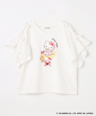 ANY KIDS 【サンリオキャラクターズ×ANY KIDS】ひんやり ファンシーフリル袖Tシャツ ハローキティ×オフホワイト
