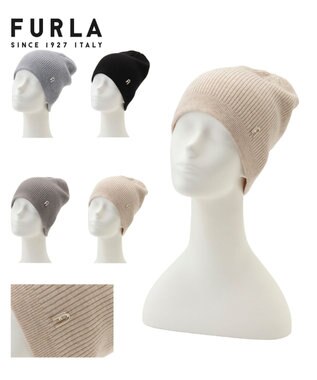 MOONBAT 【WEB限定】FURLA(フルラ)アーチロゴ付き ニット帽 帽子 UVカット 手洗いOK ベージュ