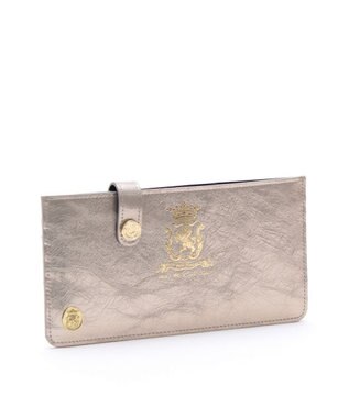 A.D.M.J. 【牛革】イタリアンレザークラックメタルスリムウォレット オロ　マット