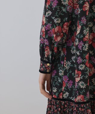 GRACE CONTINENTAL ボタニカルティアードワンピース ブラック