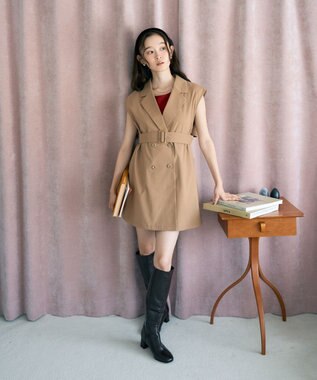 earth music&ecology ショートジレンチ Beige