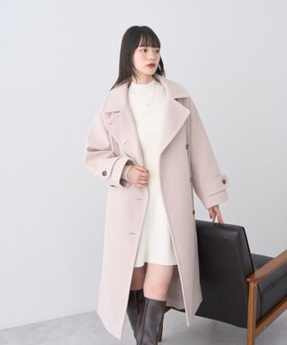 earth music&ecology ウエストリブフレアニットミニワンピース Ivory