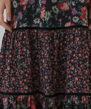 GRACE CONTINENTAL ボタニカルティアードワンピース ブラック