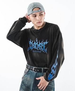 WEGO 【ユニセックス着用ITEM】フレイムグラフィックBIGT（LS） ブラック
