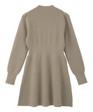 earth music&ecology ウエストリブフレアニットミニワンピース Mocha
