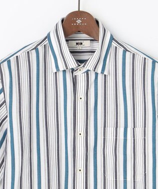 JOSEPH ABBOUD 【サステイナブル・JAPANファブリック】ソアロンストライプ シャツ ネイビー系1