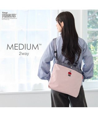 ROOTOTE 8505【ルートート】スヌーピー IP.ミディアム2w.ピーナッツ-1D 02：ピンク