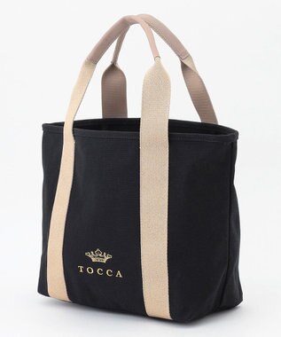 TOCCA 【WEB＆一部店舗限定】LUMINA STRADA CANVAS TOTE キャンバストートバッグ ブラック×ゴールド