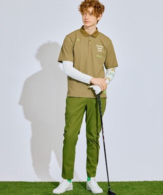 PW CIRCULUS 【撥水加工/ ストレッチ】【MEN】ベンチレーション テーパードパンツ ゴルフ カーキ系