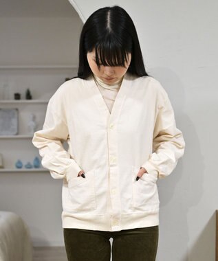 caqu caqu x GoodOn 9ozジャージー カーディガン ivory