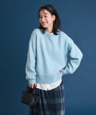 Green Parks ｆｕｗａっと袖パフニットプルオーバー Blue