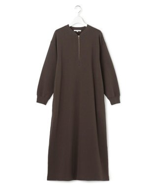 23区 L 【SLOW/一部店舗限定】ハイゲージテリー ハーフジップ ワンピース ダークブラウン系