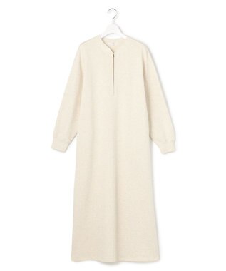 23区 L 【SLOW/一部店舗限定】ハイゲージテリー ハーフジップ ワンピース アイボリー系