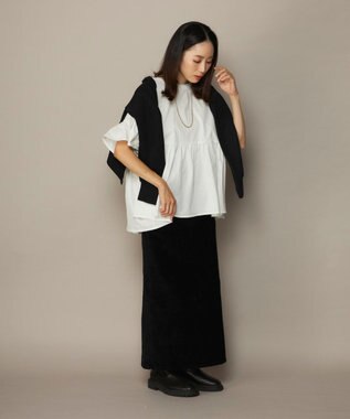 OP／FILA 【Ocean Pacific】らくティブ｜ティアード袖フレアカットソー ホワイト