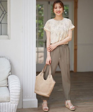 ANY SIS シフォンかぶせ ブラウス アイボリー系