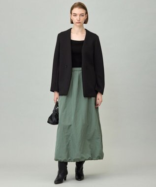 ICB 【洗える】【OUR WACOAL コラボ】カップイン スクエアネックロングTシャツ ブラック系