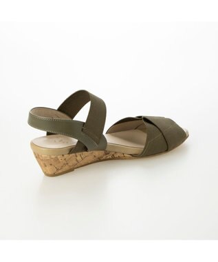 Riz raffinee <Riz raffinee>モチーフウェッジソールサンダル カーキ