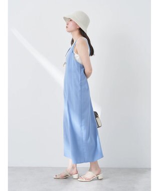 earth music&ecology リサイクルポリエステルブレンドキャミワンピース Sax