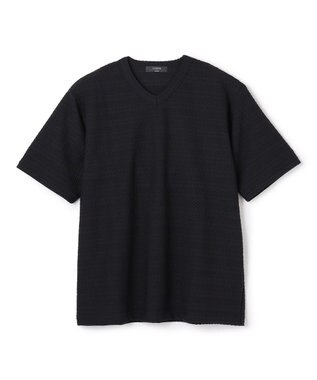 JOSEPH HOMME 【新素材】リュクスボーダー　Vネック半袖カットソー ブラック系