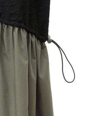 Green Parks ドロストドッキングワンピース Black