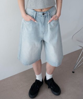 WEGO デニムハーフパンツ デニム淡色