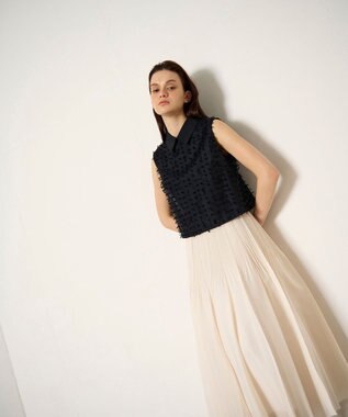 GRACE CONTINENTAL シアージャガード トップ ブラック