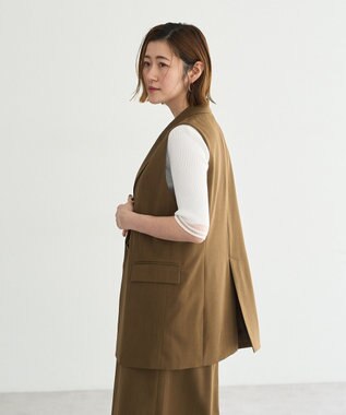 YECCA VECCA ドライタッチ金釦テーラードジレ Brown