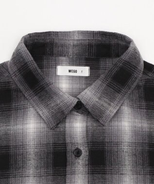 WEGO チェックショートネルシャツ ブラック