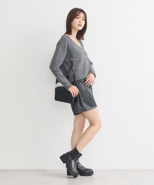 earth music&ecology コンパクトカーディガン Charcoal Gray
