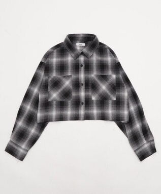 WEGO チェックショートネルシャツ ブラック