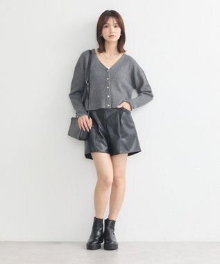 earth music&ecology コンパクトカーディガン Charcoal Gray