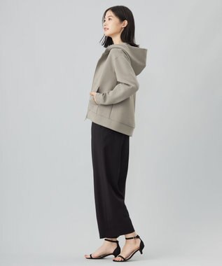 J.PRESS LADIES L ダンボール ジップアップ パーカー モカグレー系