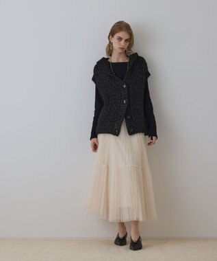 GRACE CONTINENTAL ラメニットベスト ブラック